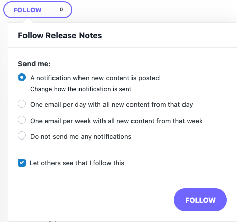 Guide on how to follow release notes